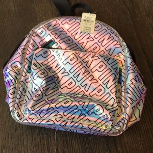 Pink iridescent shiny backpack, NWT